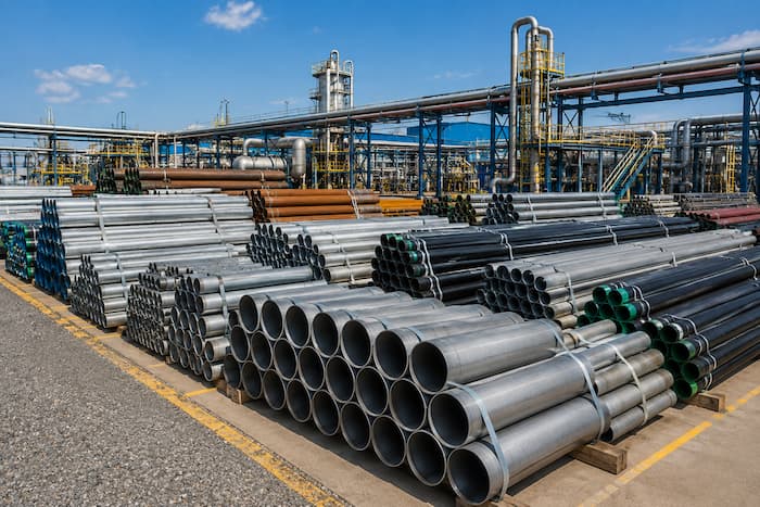Steel pipe stockyard